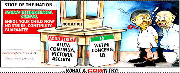Cartoon: Country without education = Clowntry