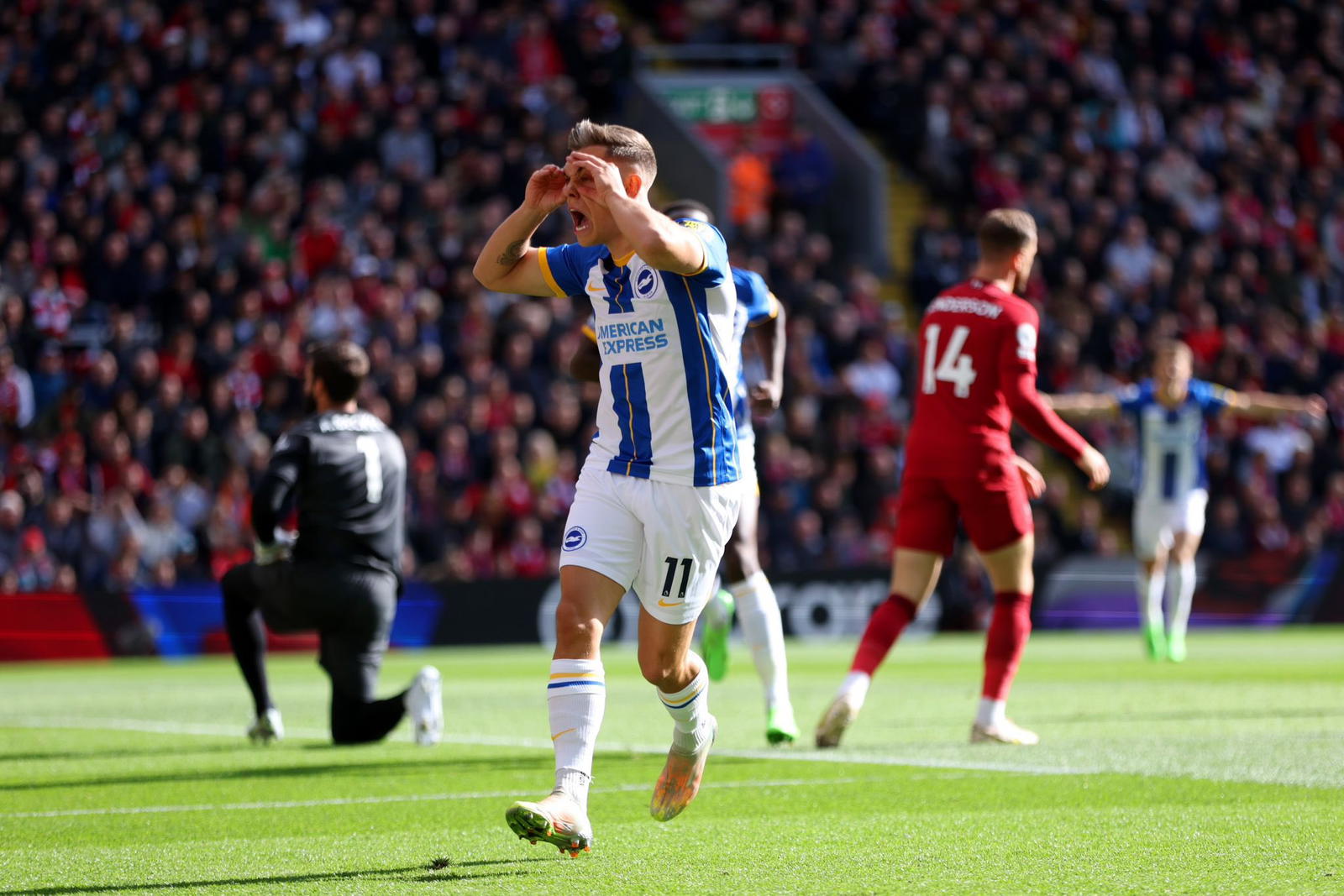 Liverpool held to thrilling 3-3 draw at home to Brighton