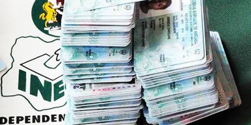 Permanent voters cards at a distribution centre in Lagos, ahead of