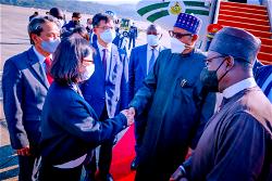 Photos: Buhari arrives Seoul for 1st World Bio Summit