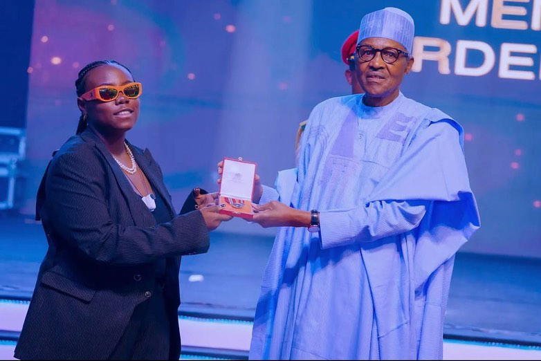 Buhari confer music-stars Burna Boy, 2Baba, Teni with national honours