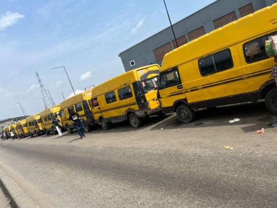 buses Schoolchildren, commuters stranded as Lagos danfo drivers down tools