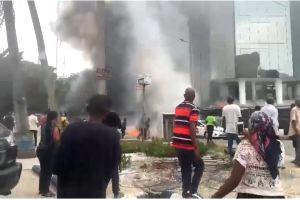Adeola Odeku Fir Keystone bank One dead as fire guts storey building in Lagos