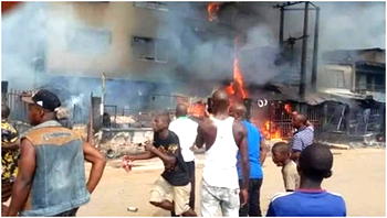 PHOTOS: 3 dead, building destroyed as explosion rocks Onitsha market