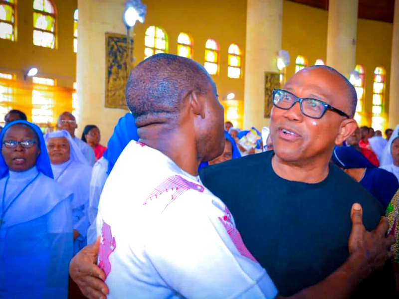 PHOTOS: Soludo, Peter Obi meet in Awka