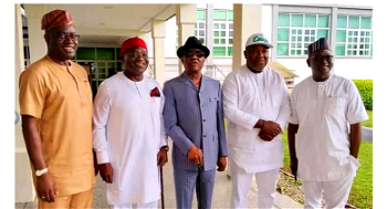 [Video] PDP G5 govs, Bode George, others meet in Lagos