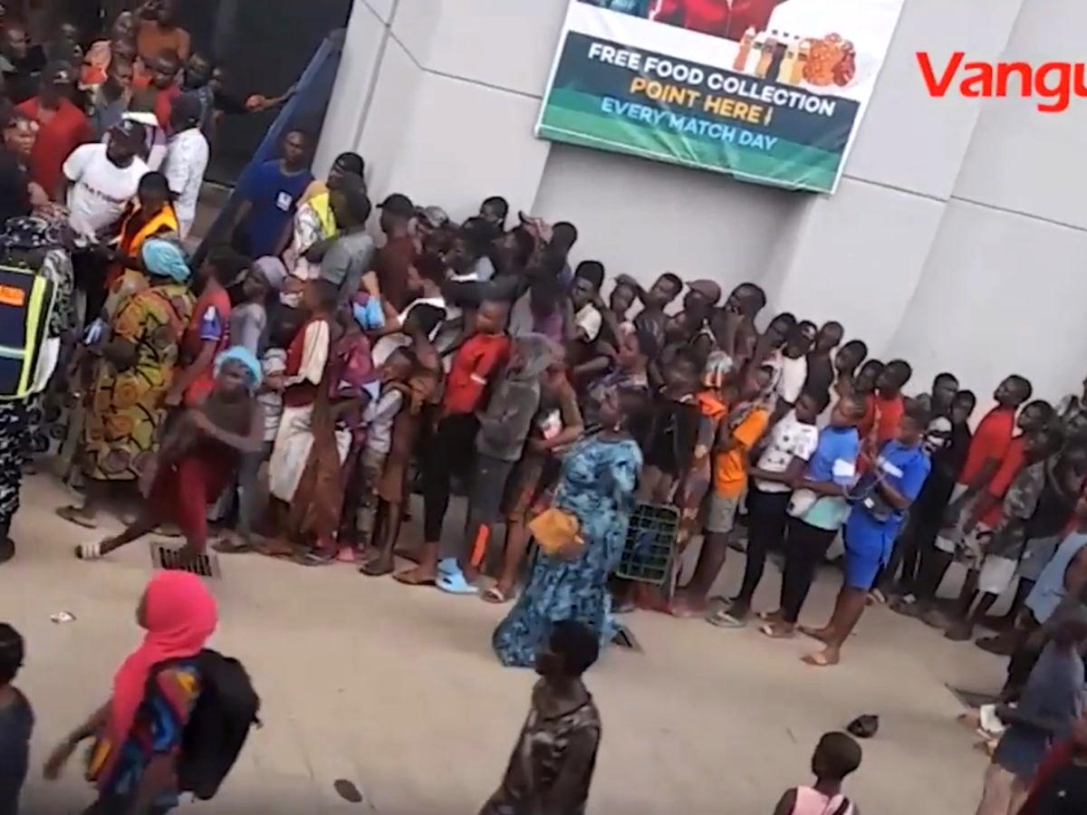 World Cup: Lagosians queue for APC-branded free food on match days