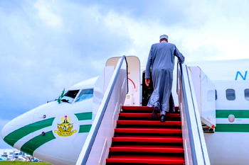 Buhari leaves for US-Africa leaders summit in Washington
