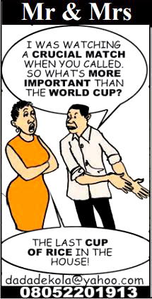 Mr & Mrs: World Cup or cup of rice?