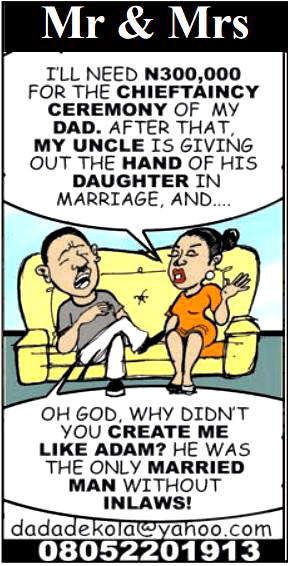 Mr & Mrs: Who was Adam’s in-laws?