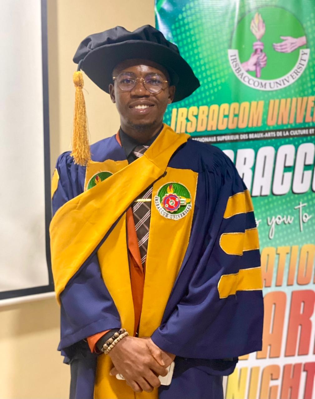Electrifying! William Odion Delivers Speech As He Receives Honorary Degree from Irsbaccom University