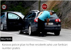 Kosovo vehicles number plates raise tension with Serb in volatile Balkans
