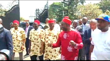 Video: Atiku leads PDP delegation, meets Soludo in Anambra