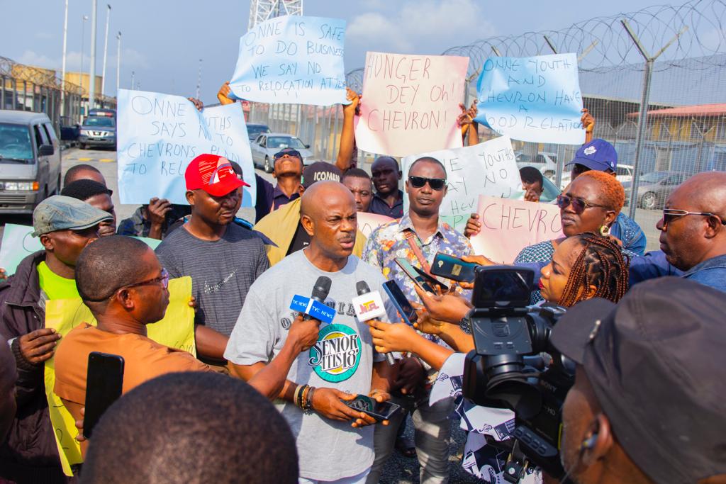 Youths protest planned closure of Chevron logistics base at Onne ...