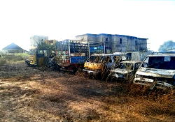 Fire guts cars impounded by Abia traffic agency