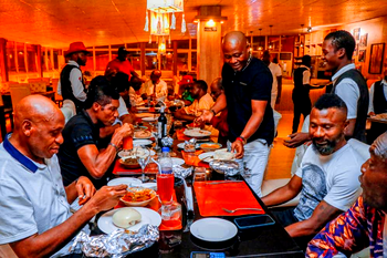 Photos: Ex-Super Eagles stars Amokachi, Rufai, others in Kano for Tinubu campaign