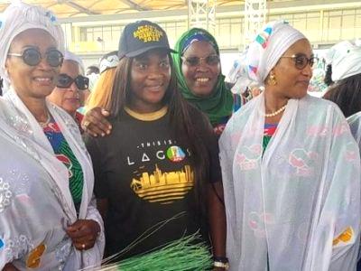 Samklef, others react as Mercy Johnson attends APC campaign rally