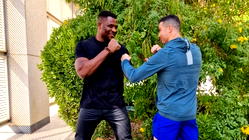 UFC fighter Francis Ngannou squares off with Cristiano Ronaldo in Saudi