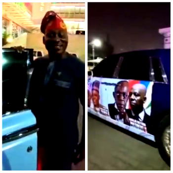 Video: Amokachi spotted in APC-branded Rolls Royce