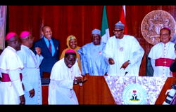 Bishop Kukah, Buhari exchange banters in Aso Rock