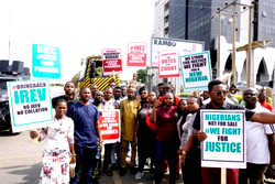 Youths protest election results at National Collation Centre