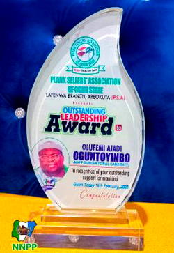 Ogun 2023: Ajadi bags another endorsement, leadership award