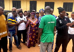 [Photos] Okonjo-Iweala laments late arrival of INEC officials