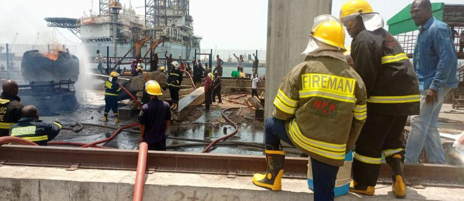 Fire guts tanker under Blue Line rail bridge