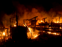 Fire guts Owode Onirin iron marts in Lagos