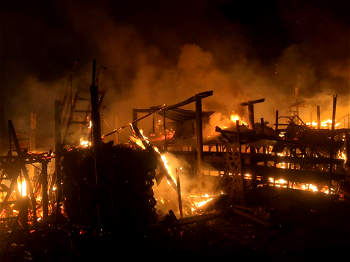 Fire guts Owode Onirin iron marts in Lagos