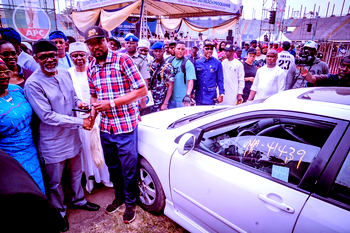 Gbajabiamila fetes constituents with 161 cars, 555 laptops, 502 industrial machines