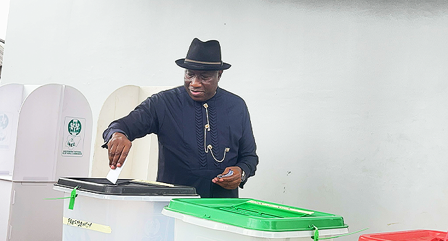 Jonathan votes, charges security to go after thugs, miscreants