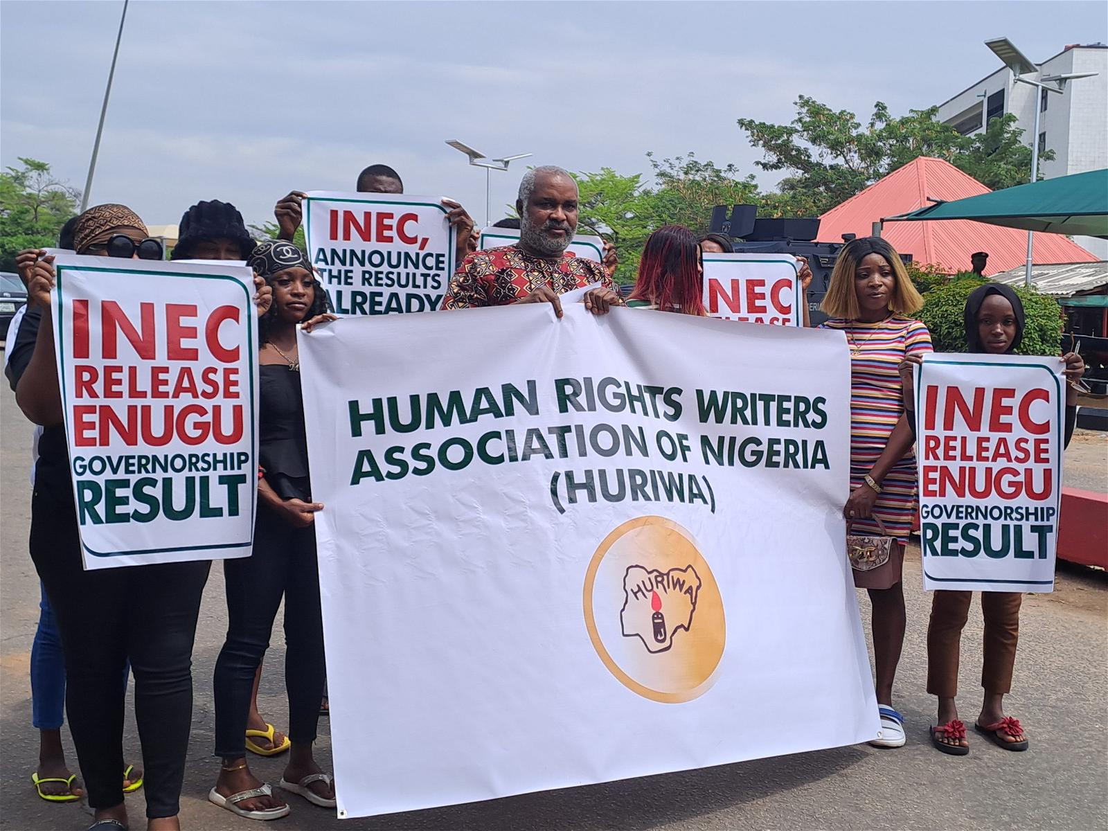 Release Enugu, Abia results immediately, HURIWA urges INEC