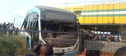 [Updated] Train crushes Lagos govt staff bus