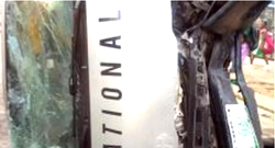 School bus conveying children summersaults in Lagos