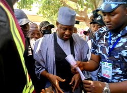 Dikko, Katsina APC gov’ship candidate votes at polling unit