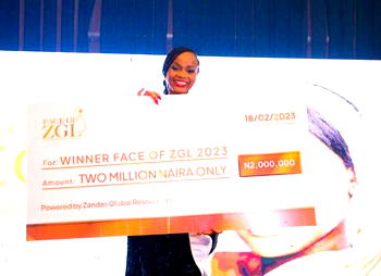 Chisom Udoye wins N2M as winner of Face of Zandas Global Resources pageant