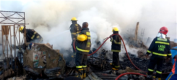 One killed, others injured as fire razes 200 shops in Lagos spare parts market