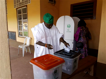 Ogun ADC gov candidate, Otegbeye casts vote, commends INEC on process