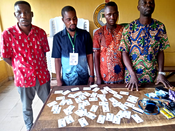 Photos: NDLEA arrests party agents with hundreds of credit cards in Ogun