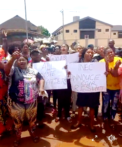 Edo polls: Women protest over inconclusive assembly elections, CRPP faults process