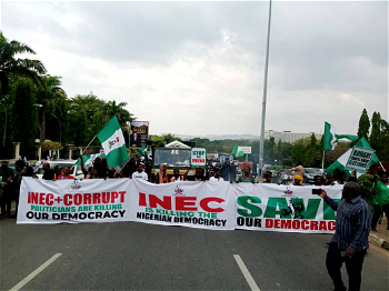 INEC Chairman-Must-Go protest