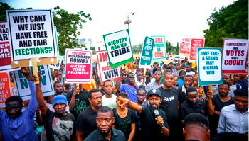 Set up interim govt now, conduct fresh poll, protesters besiege NASS