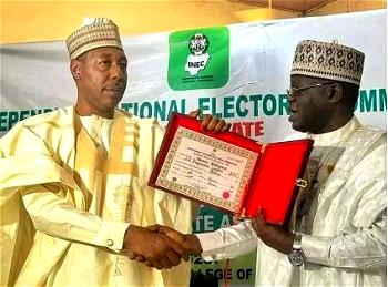 INEC issues Certificates of Return to Borno Gov-Elect, 28 Assembly members