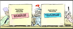 Cartoon: ‘I will go to court’, Oga INEC screams