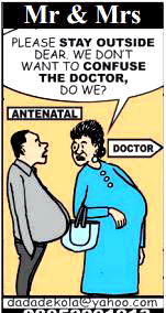 Cartoon: Mrs is pregnant, Mr. ‘get belle’