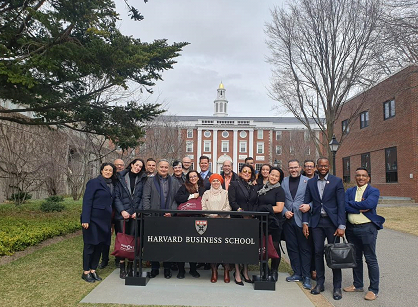 Thomas Agbor (2nd right hand side) and the Honoris United Universities contingents at the Harvard Africa Business Conference 2023