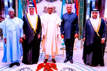 Buhari bids farewell to Angola, UAE Ambassadors