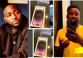 ‘I never use iphone before’ Davido’s housekeeper elated after receiving 14 Pro Max from singer