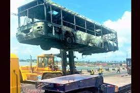 Hoodlums burn BRT bus over